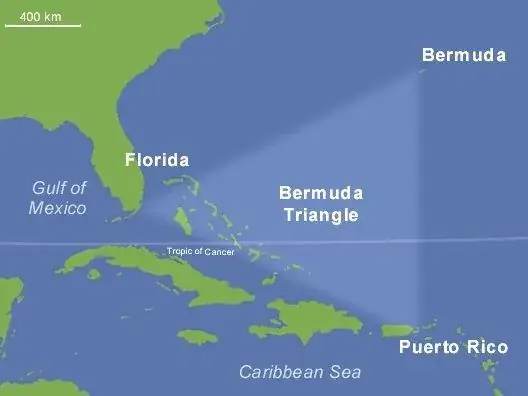 Map of the area commonly called the Bermuda Triangle.