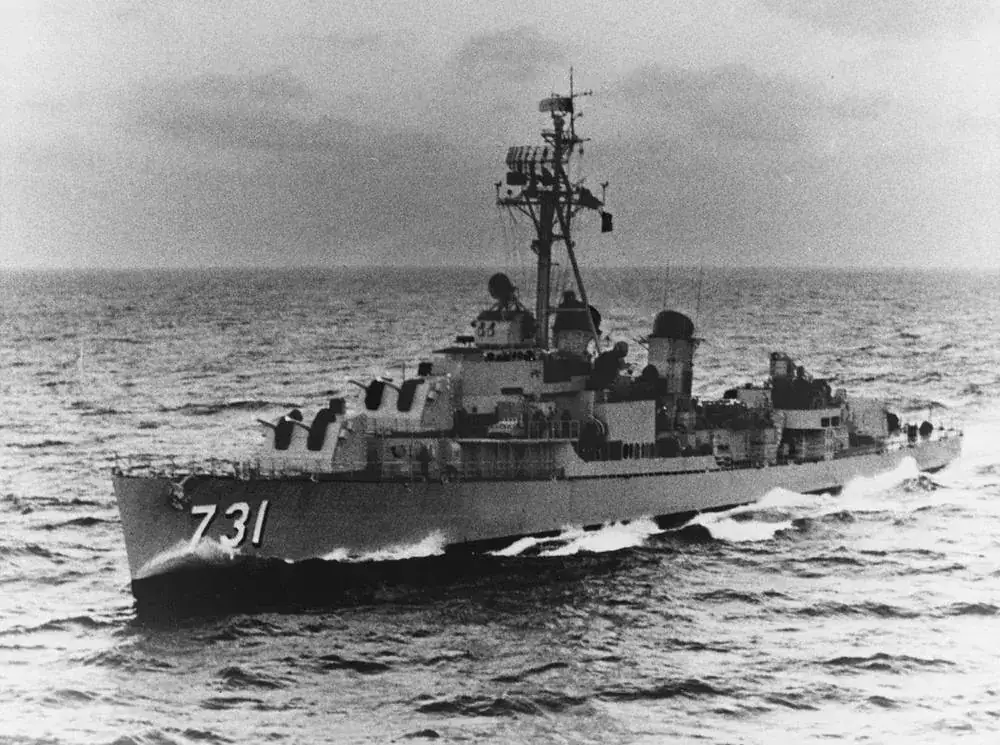 The destroyer USS Maddox, the ship at the center of the Gulf of Tonkin incidents.