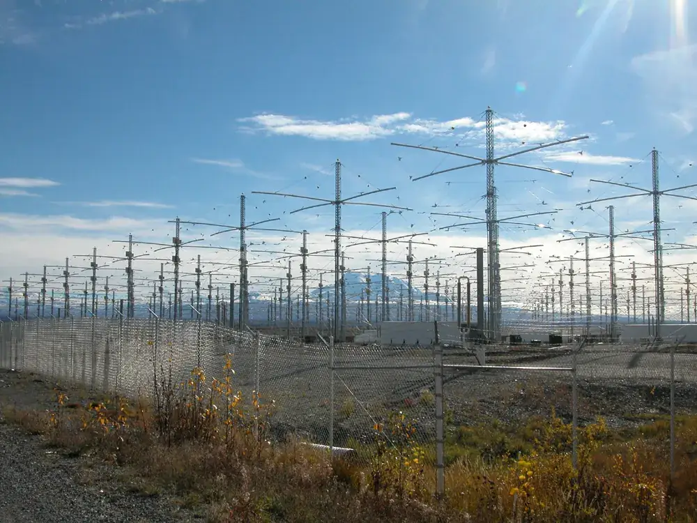 Part of the HAARP antenna array near Gakona, Alaska.