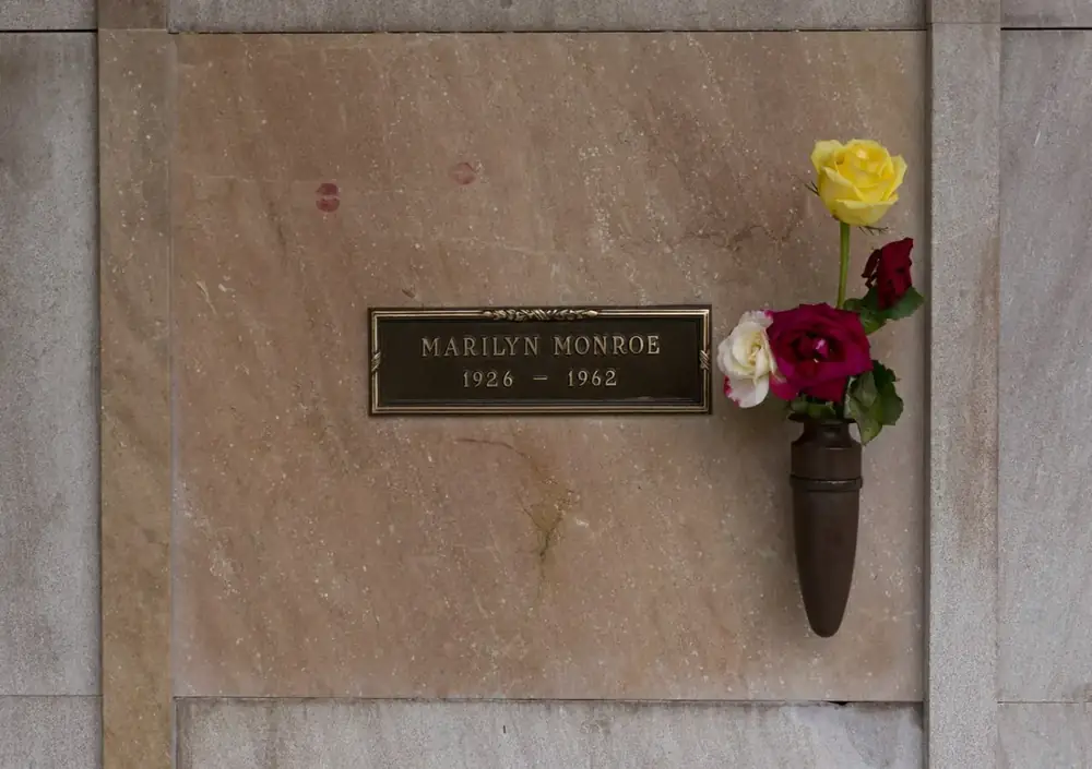 Marilyn Monroe's crypt plaque, Westwood Village Memorial Park Cemetery, Los Angeles (2012).