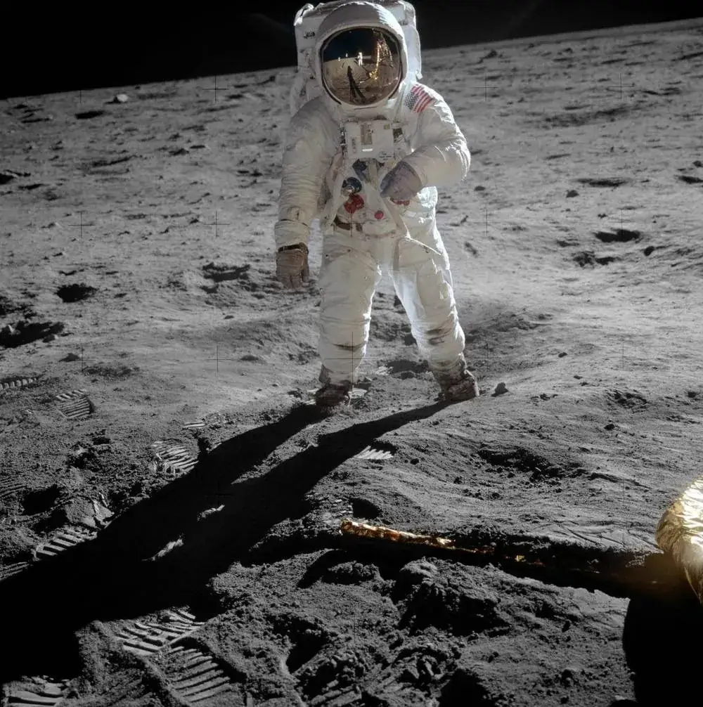 Buzz Aldrin on the lunar surface during Apollo 11, July 20, 1969.