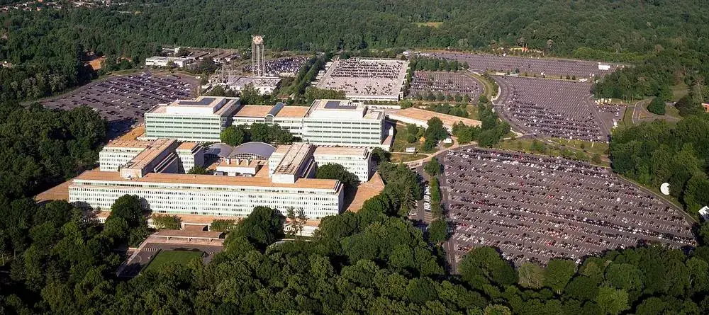 Aerial view of CIA headquarters in Langley, Virginia.