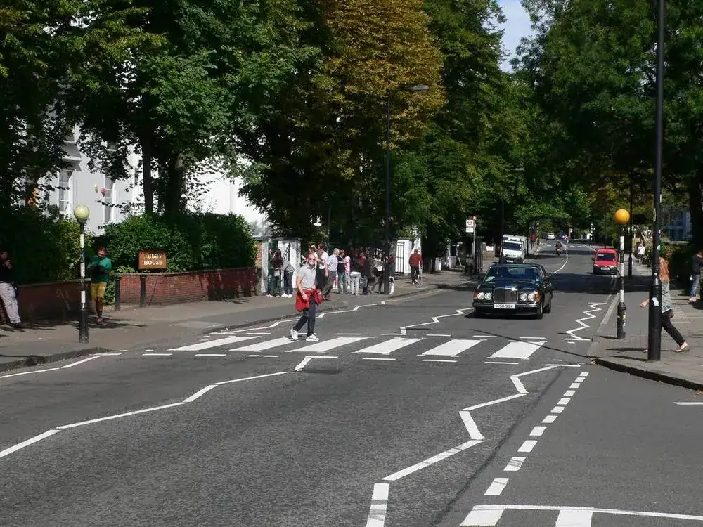 The Abbey Road zebra crossing, whose 1969 album cover became a trove of "clues."
