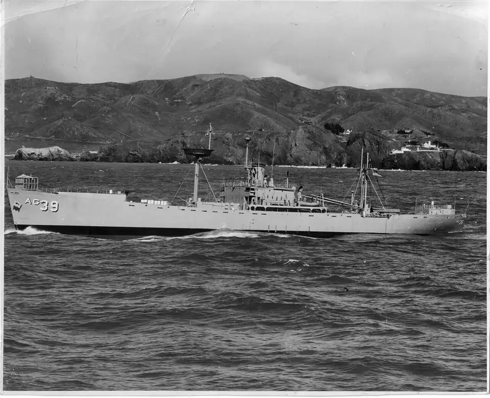 The USS George Eastman (YAG-39), which took part in several SHAD tests according to the Institute of Medicine. Photo from 1956.